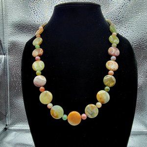 Unique necklace with natural stones.